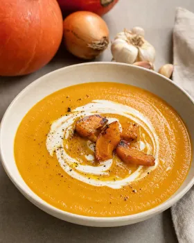 Velouté de potimarron, photographie du plat
